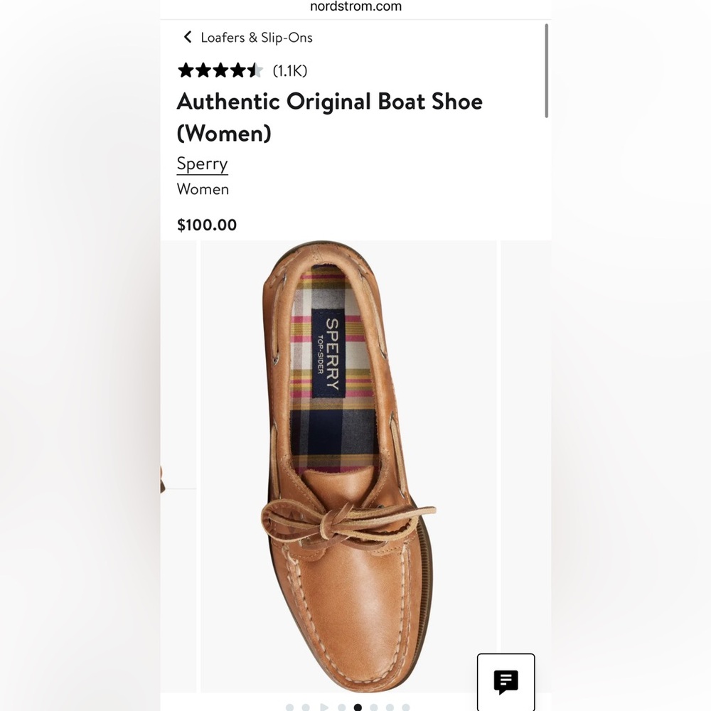 Sperry Leather Boat Shoes for Women in Nutmeg